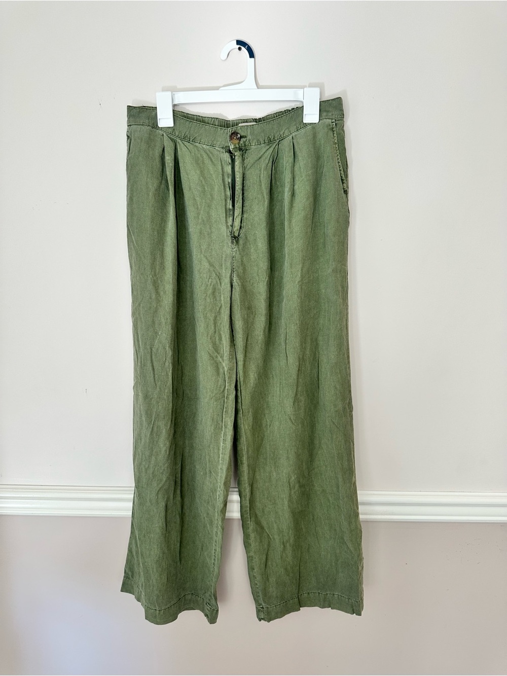 Brixton Olive Green Wide-Leg Trousers